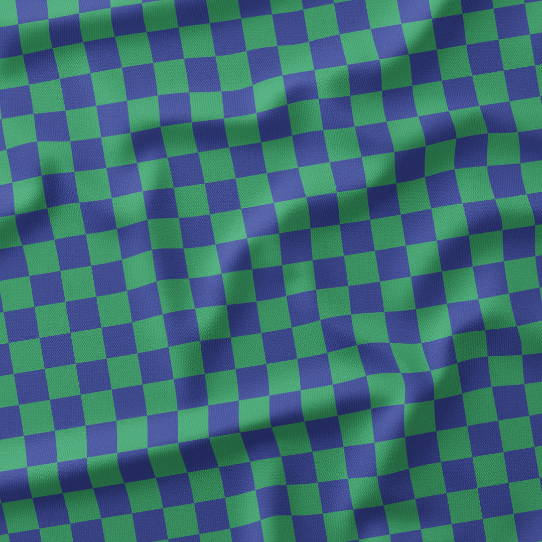 Check Green and Blue fabric