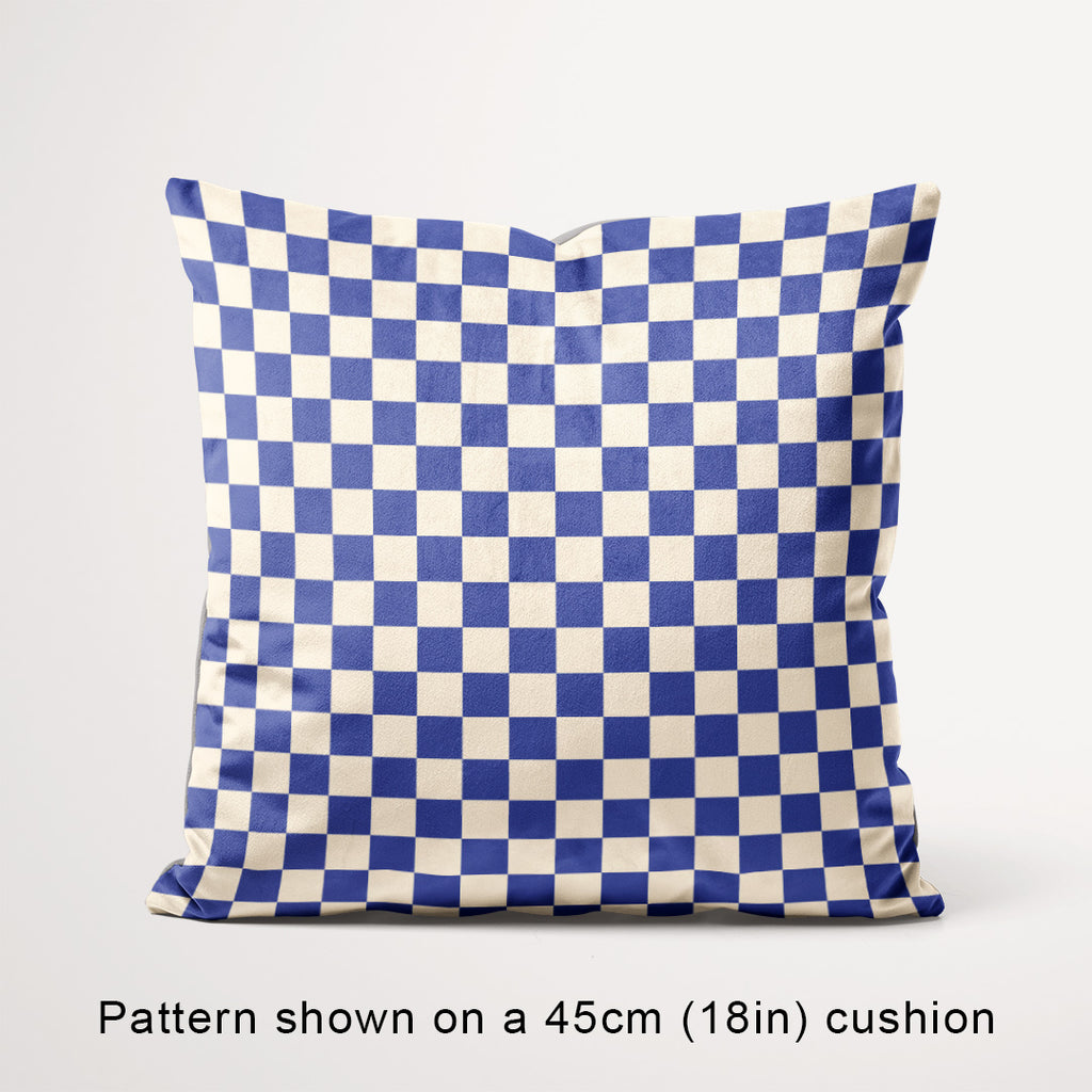 Check Cream and Blue fabric, 45cm view