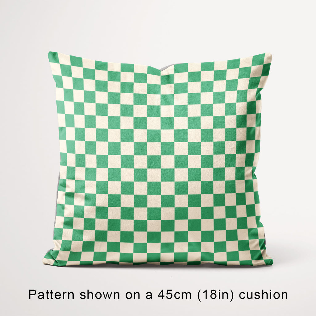 Check Cream and Green fabric, 45cm view