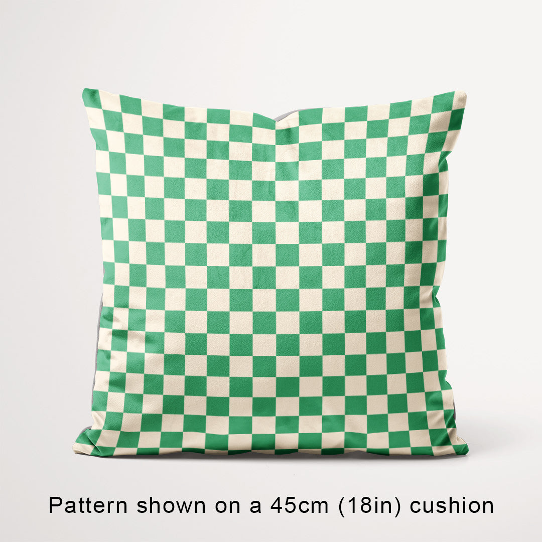 Check Cream and Green fabric, 45cm view