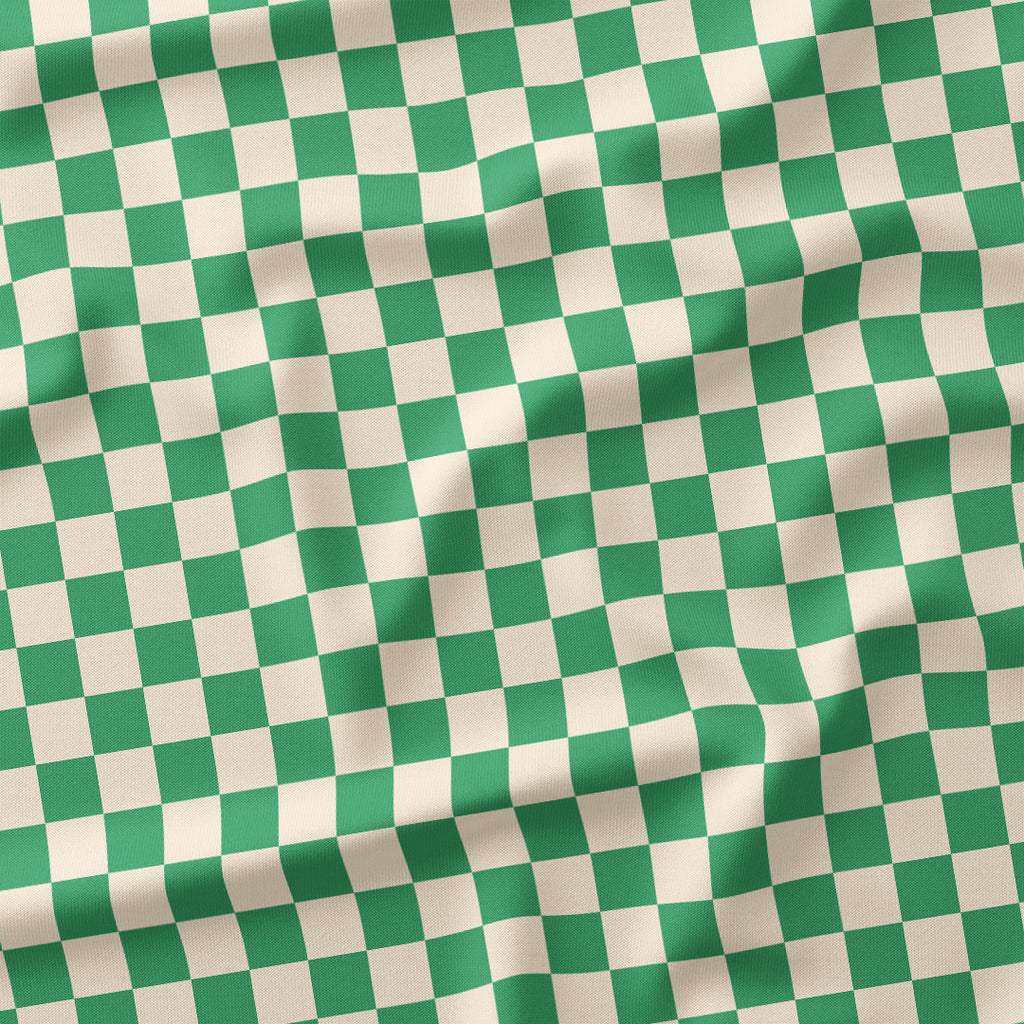 Check Cream and Green fabric