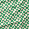 Check Cream and Green fabric