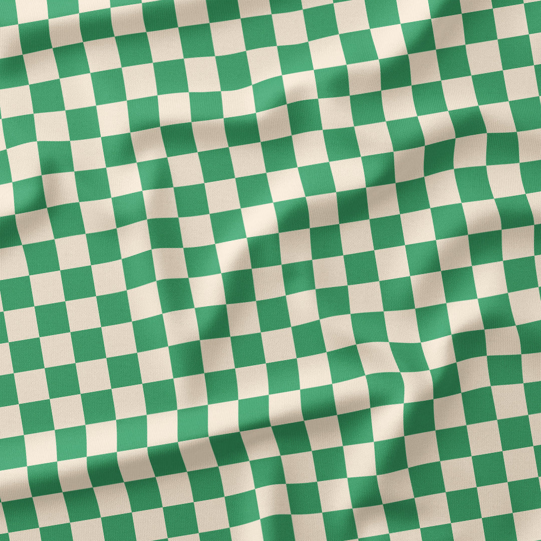 Check Cream and Green fabric