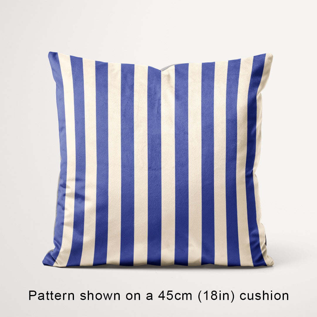 Stripe Blue and Cream fabric, 45cm view