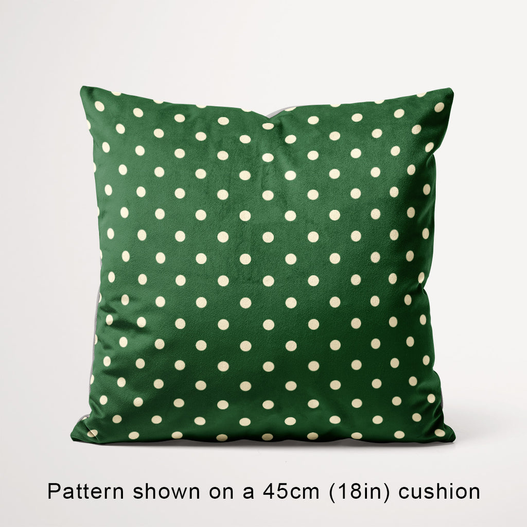 Polka Dot 0.5in Cream and Dark Green Fabric