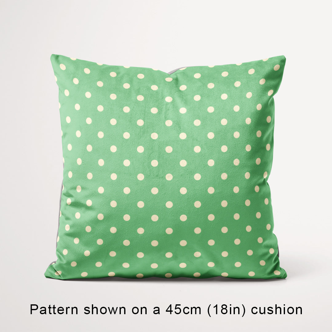 Polka Dot Cream and Mint fabric, 45cm view