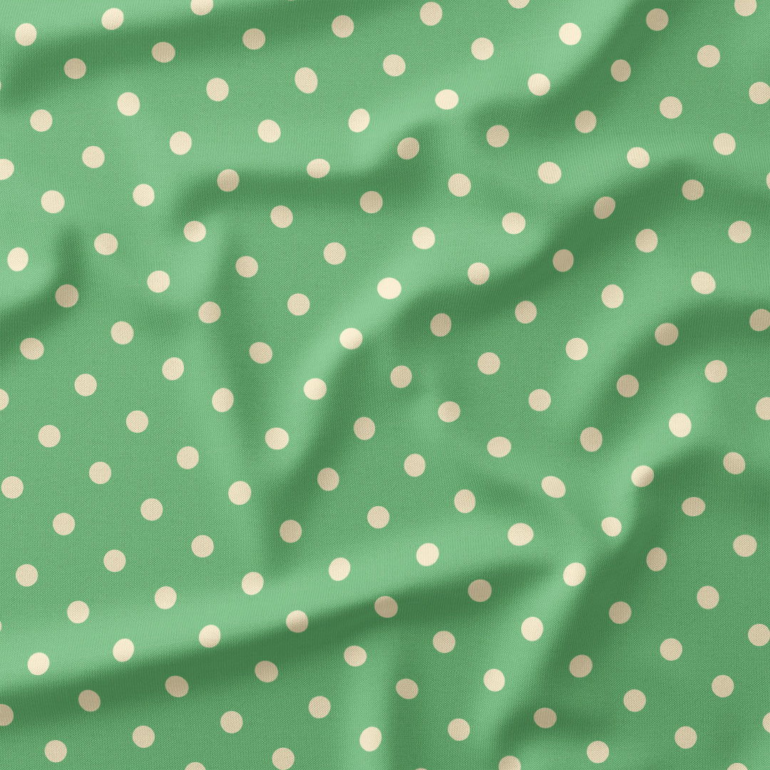 Polka Dot Cream and Mint fabric