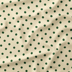 Polka Dot 0.5in Dark Green and Cream Fabric