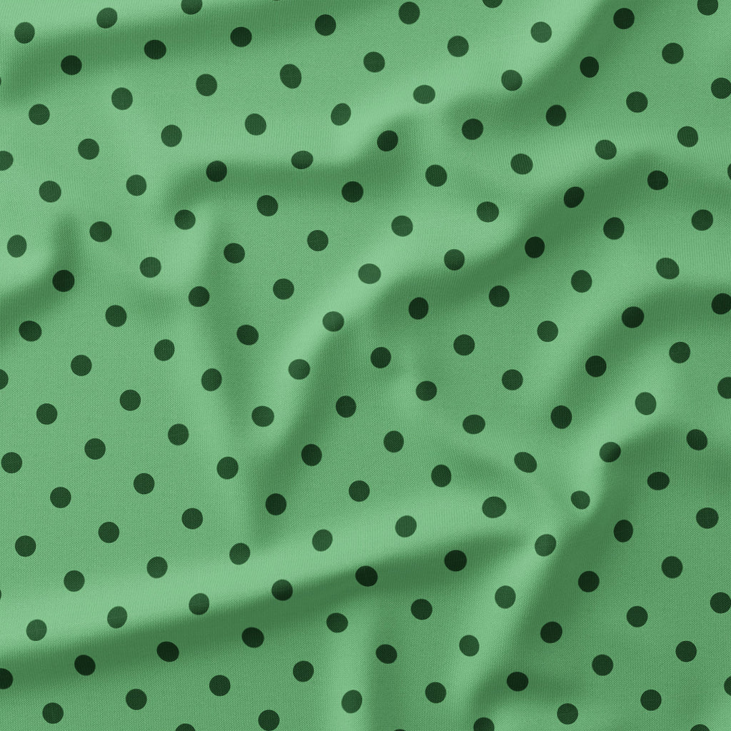 Polka Dot 0.5in Dark Green and Mint Fabric
