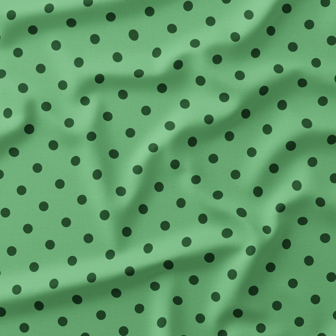 Polka Dot 0.5in Dark Green and Mint Fabric