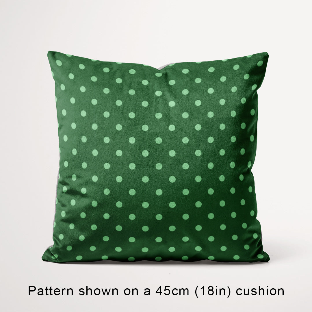Polka Dot 0.5in Mint and Dark Green Fabric