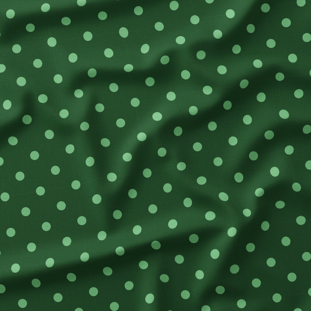 Polka Dot 0.5in Mint and Dark Green Fabric