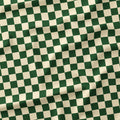 Check 1in Cream and Dark Green Fabric