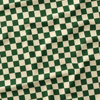 Check 1in Cream and Dark Green Fabric