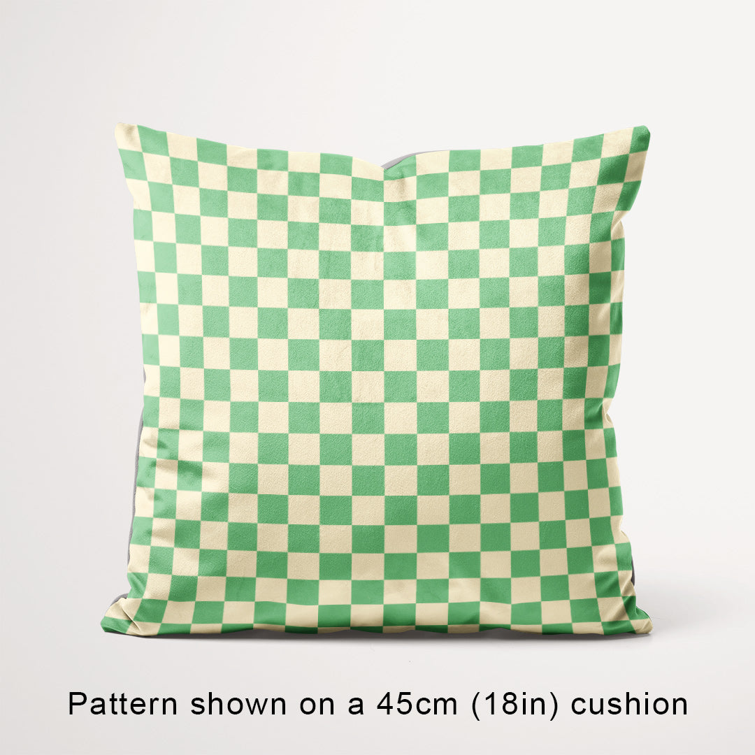 Check Cream and Mint fabric, 45cm view