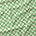Check Cream and Mint fabric