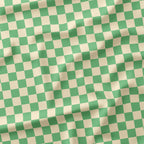 Check Cream and Mint fabric