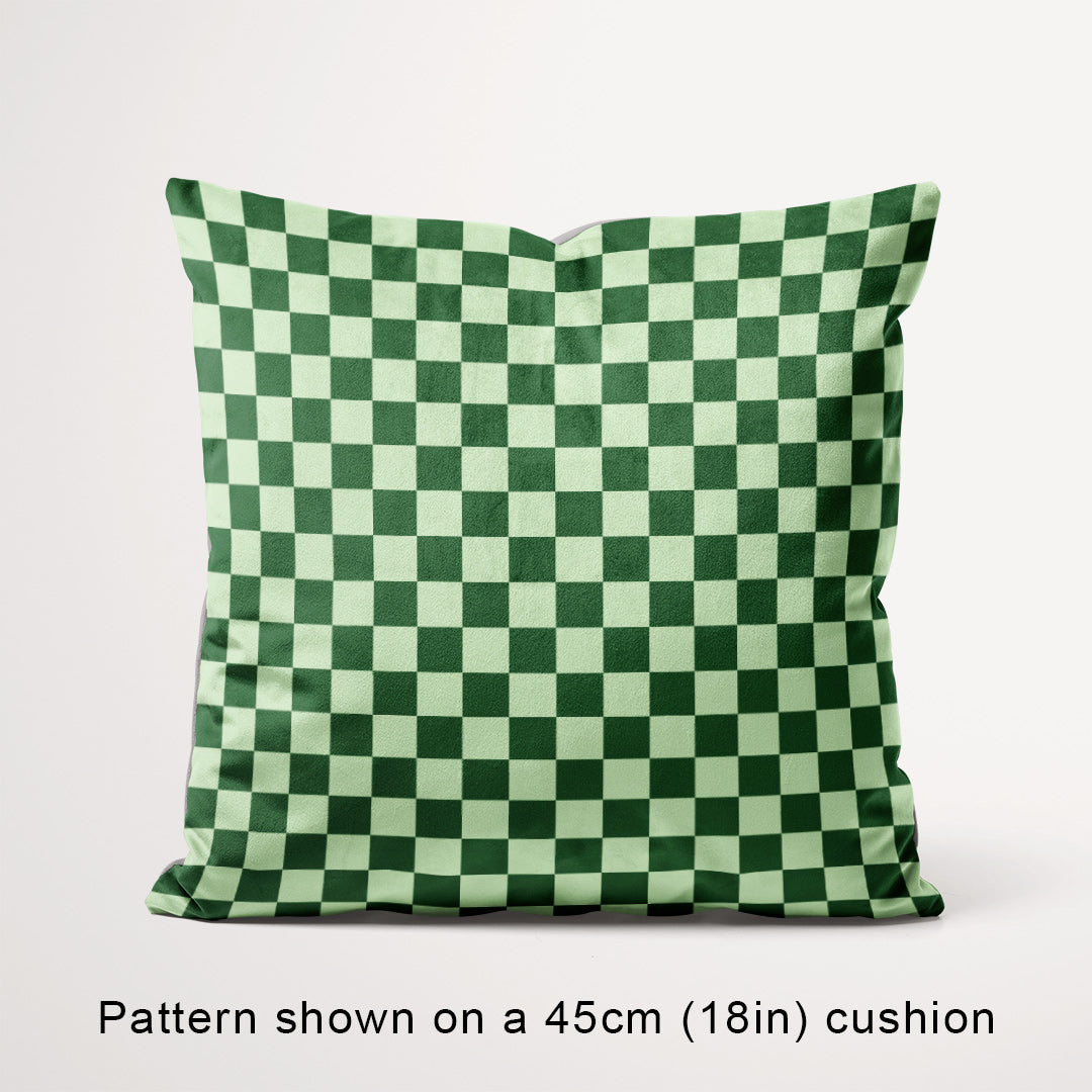 Check 1in Mint and Dark Green Fabric