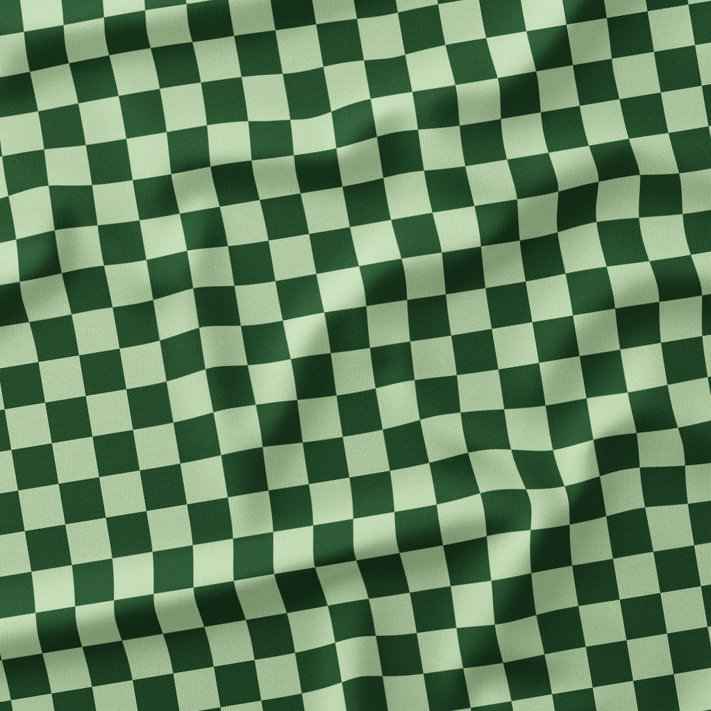 Check 1in Mint and Dark Green Fabric
