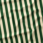 Stripe 1in Cream and Dark Green Fabric