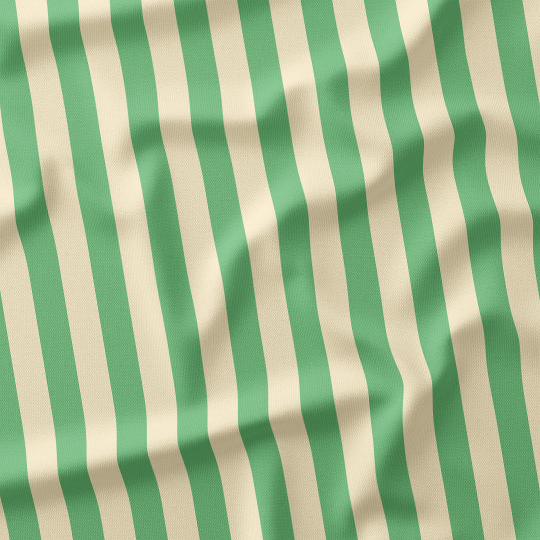 Stripe Cream and Mint fabric