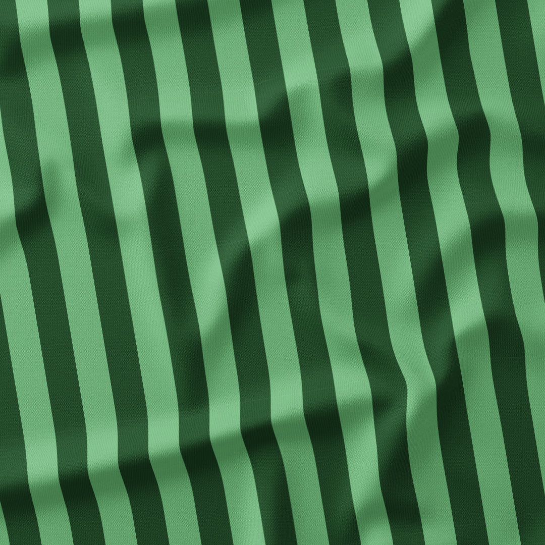 Stripe 1in Mint and Dark Green Fabric