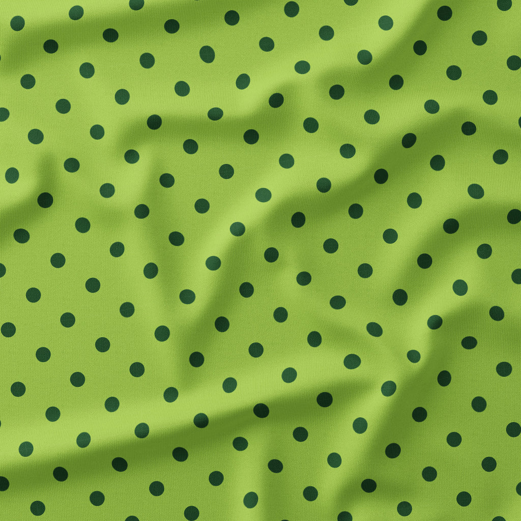 Polka Dot 0.5in Dark Green and Lime Fabric