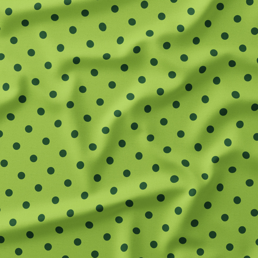 Polka Dot 0.5in Dark Green and Lime Fabric