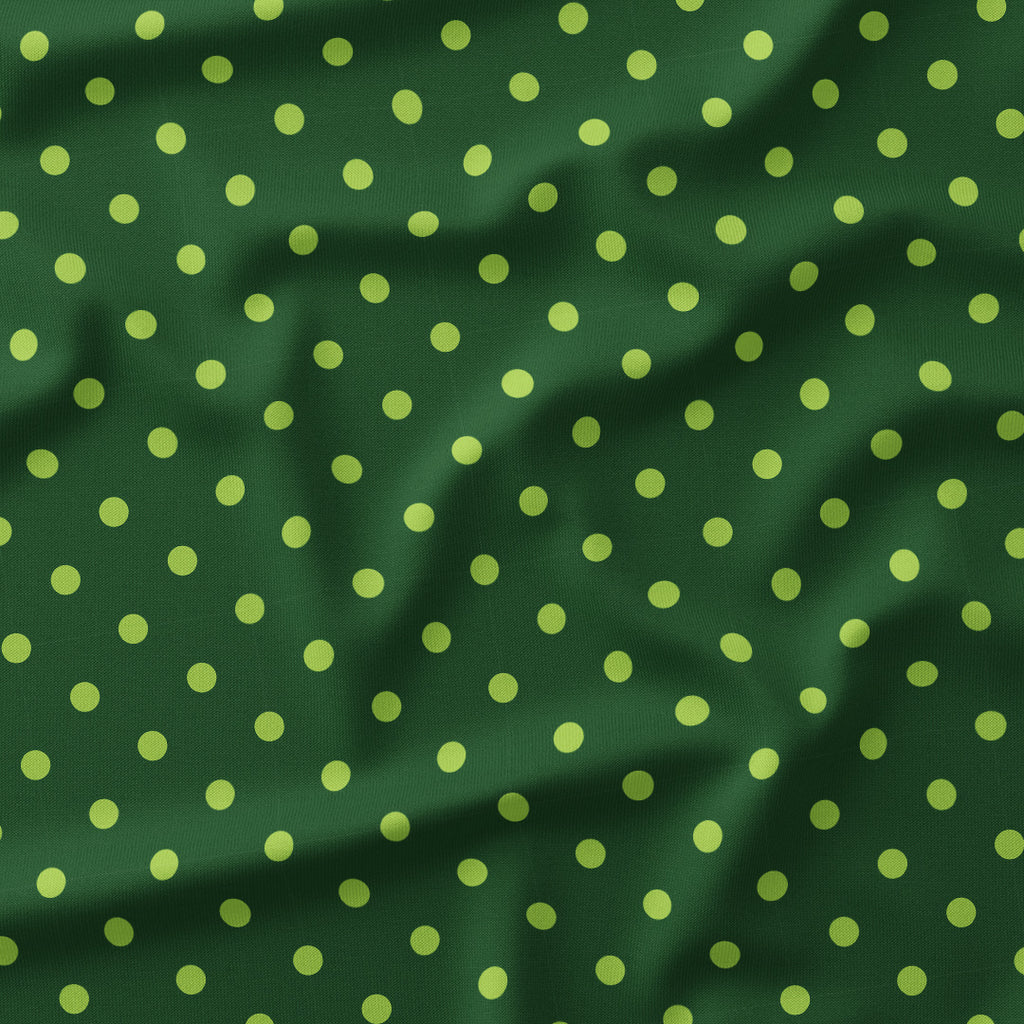 Polka Dot 0.5in Lime and Dark Green Fabric