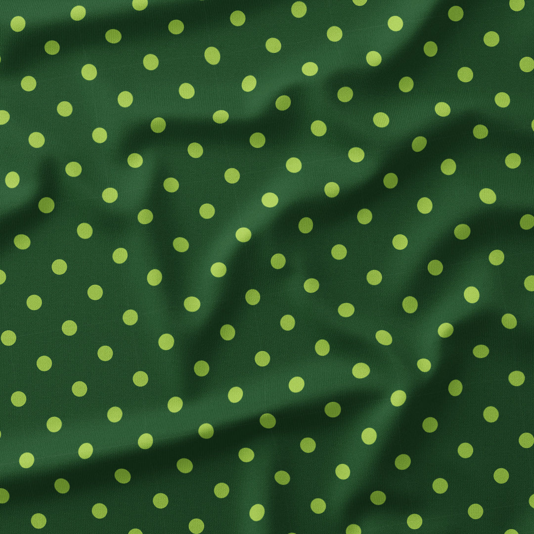 Polka Dot 0.5in Lime and Dark Green Fabric