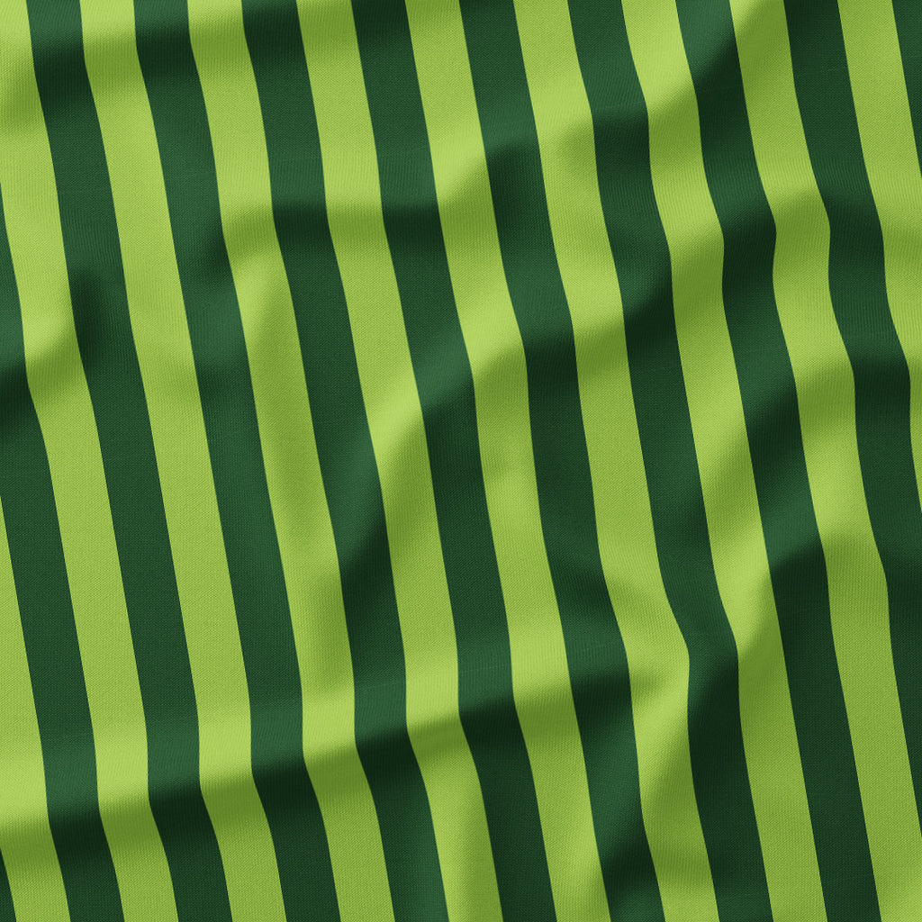 Stripe 1in Lime and Dark Green Fabric