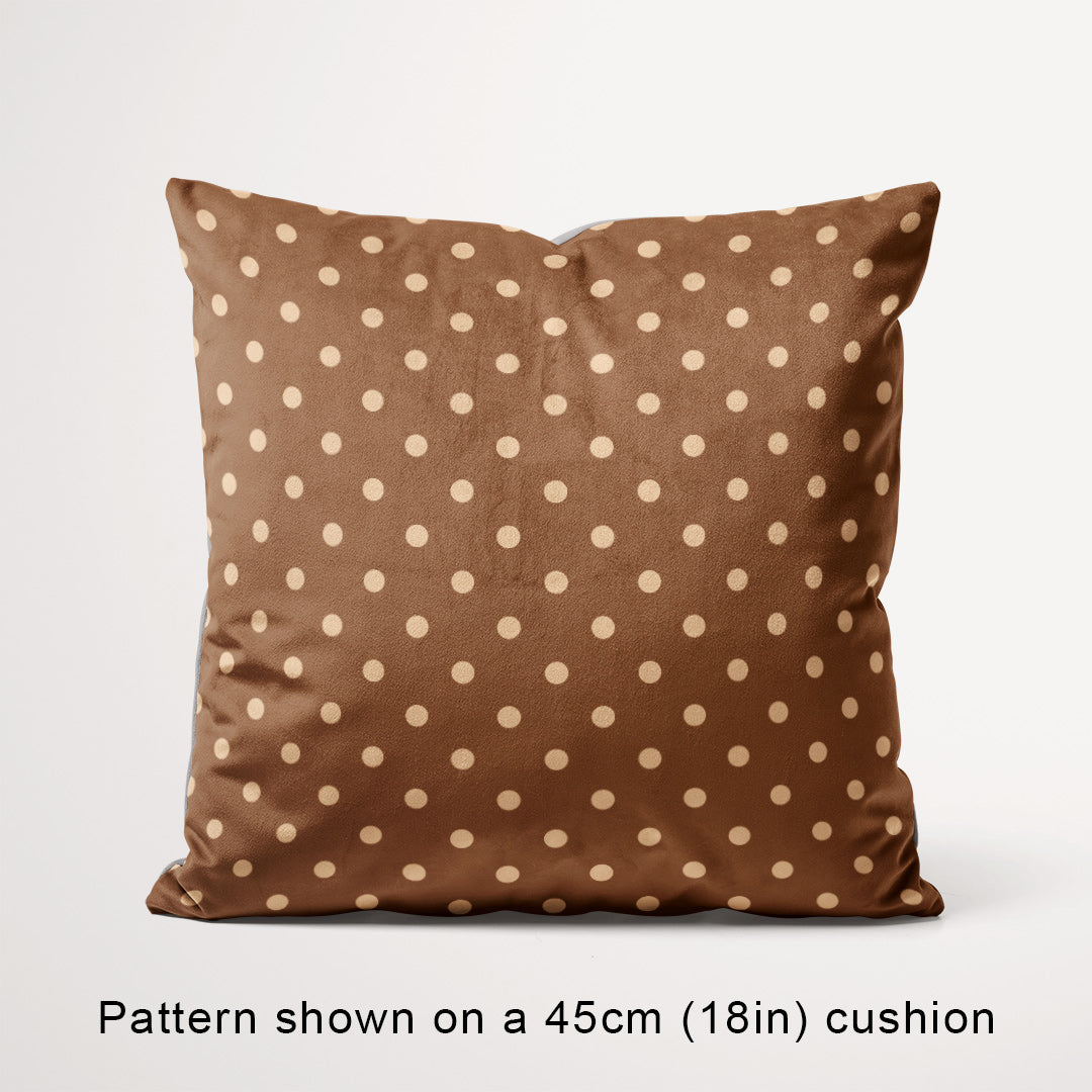 Polka Dot Brown and Beige fabric, 45cm view