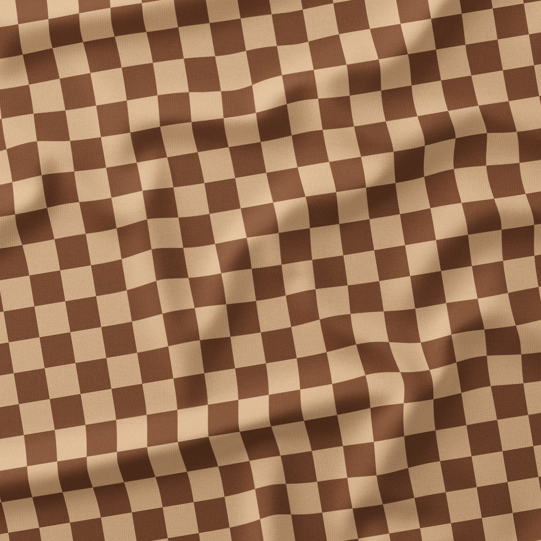 Check Brown and Beige fabric