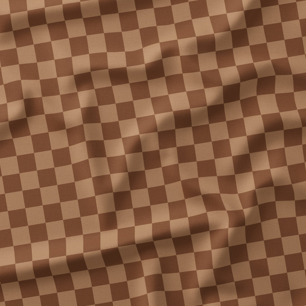 Check Coffee fabric