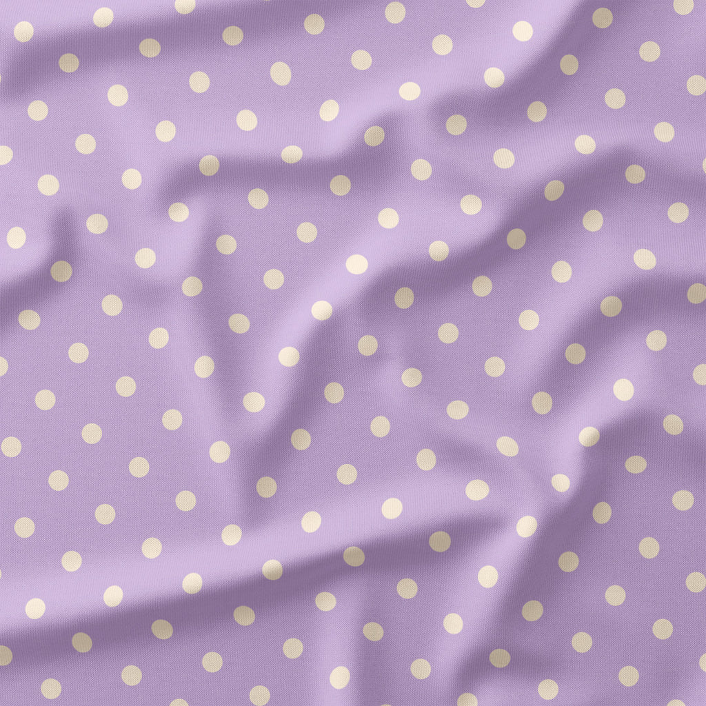 Polka Dot Cream and Lilac fabric