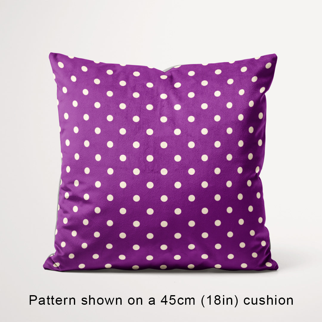 Polka Dot Cream and Purple fabric, 45cm view
