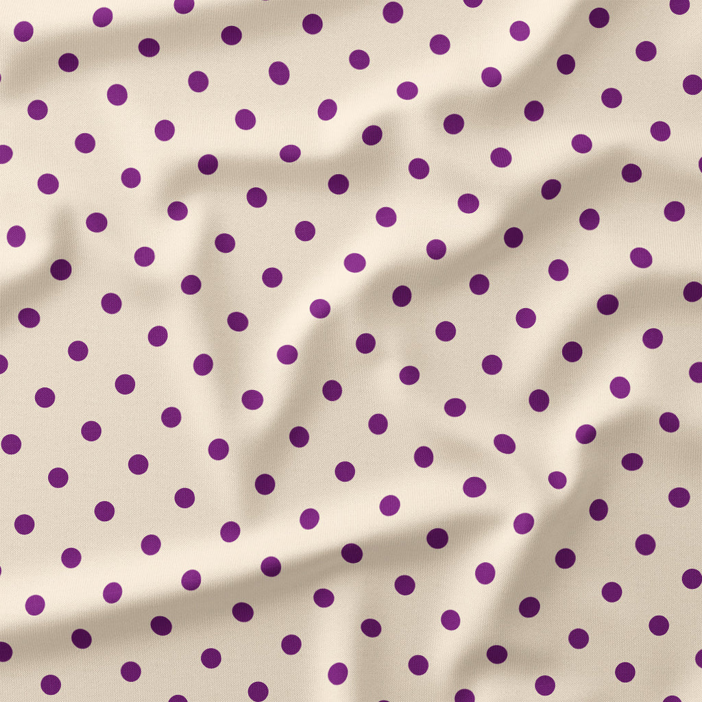 Polka Dot Purple and Cream fabric