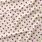 Polka Dot Purple and Cream fabric