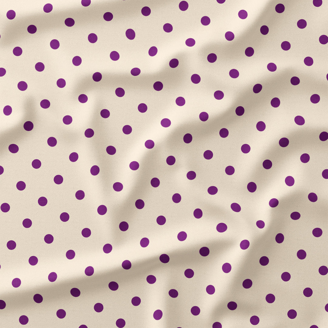 Polka Dot Purple and Cream fabric