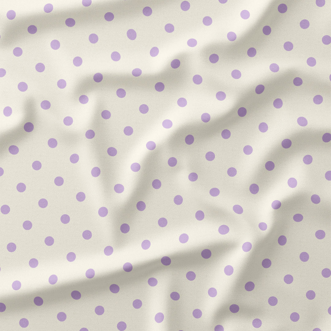 Polka Dot Lilac and Cream fabric