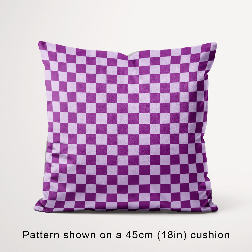 Check Lilac and Purple fabric, 45cm view
