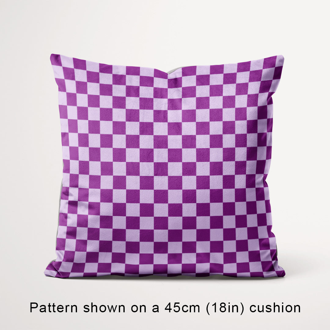 Check Lilac and Purple fabric, 45cm view