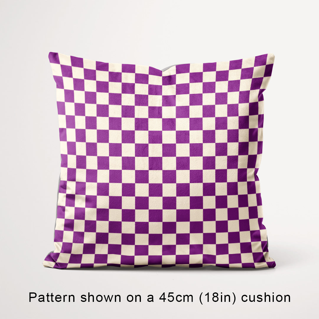 Check Purple and Cream fabric, 45cm view