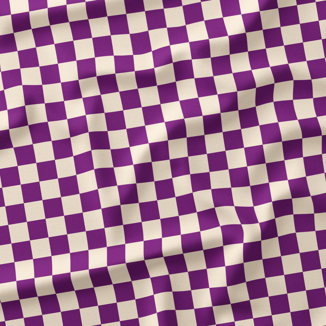 Check Purple and Cream fabric