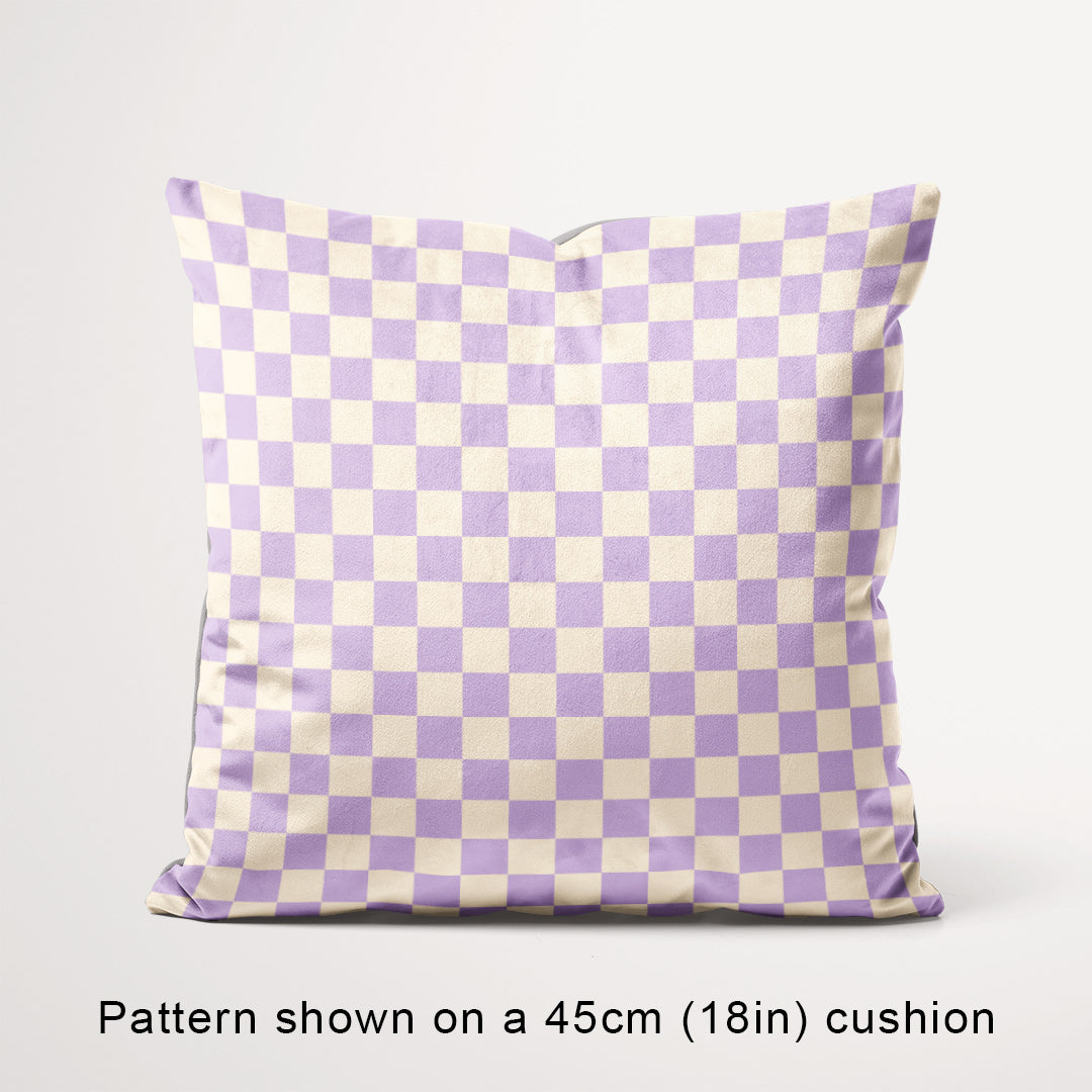 Check Lilac and Cream fabric, 45cm view