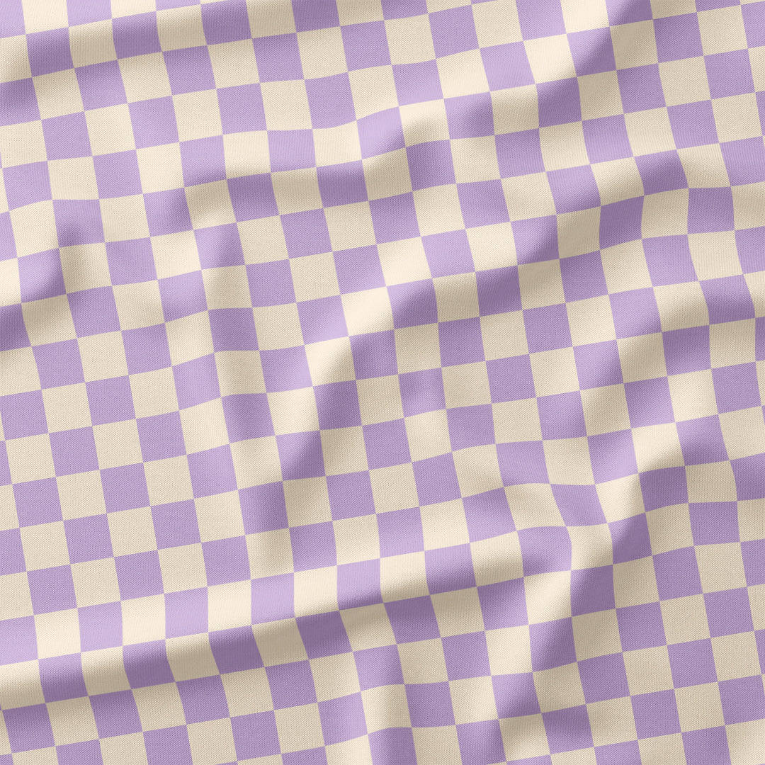 Check Lilac and Cream fabric