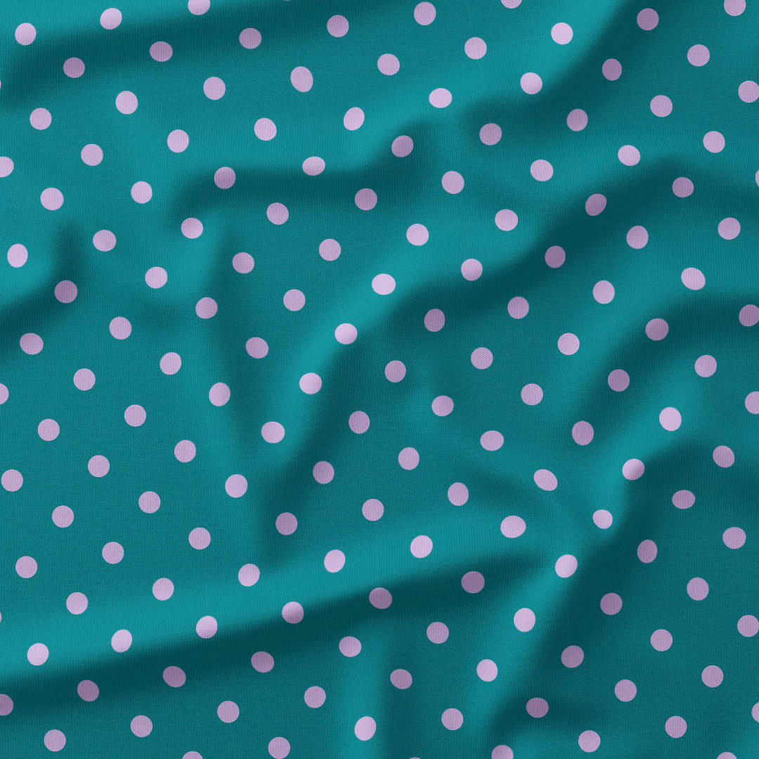Polka Dot Lilac and Teal fabric
