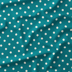 Polka Dot Cream and Teal fabric