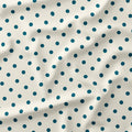 Polka Dot Dark Teal and Cream fabric