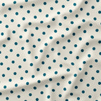 Polka Dot Dark Teal and Cream fabric